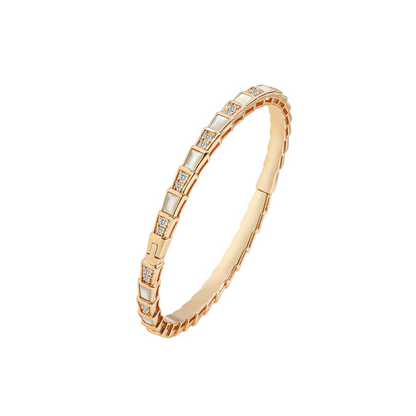 PREMIUM GOLD PLATED - BRACELET - TAPERED SCALE BANGLE