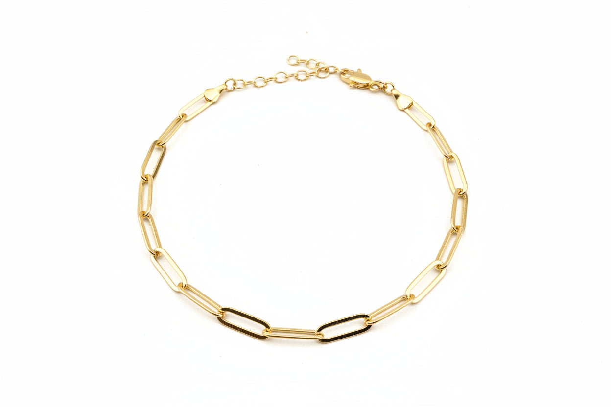 Paperclip Chain Anklet | 4.5MM | 18K Gold Filled