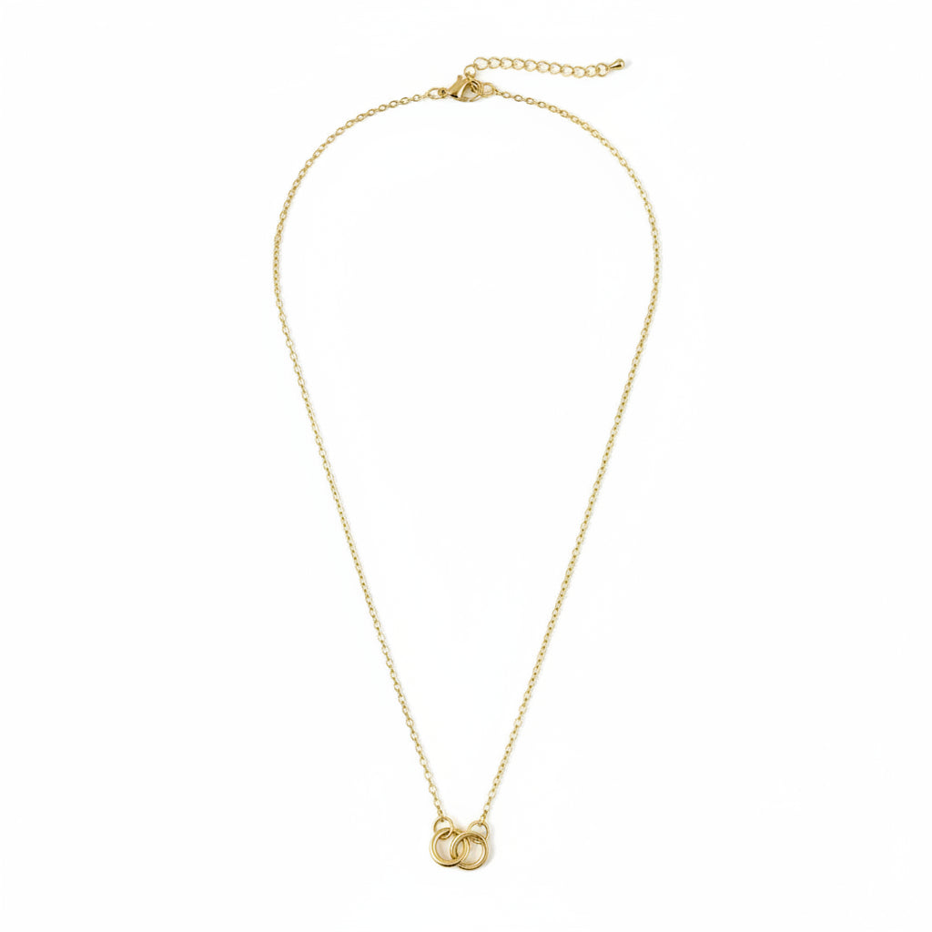 GOLD FILLED - NECKLACE - PAPERCLIP W/ ROUND LINK CHARM