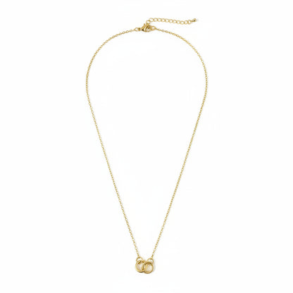 GOLD FILLED - NECKLACE - PAPERCLIP W/ ROUND LINK CHARM