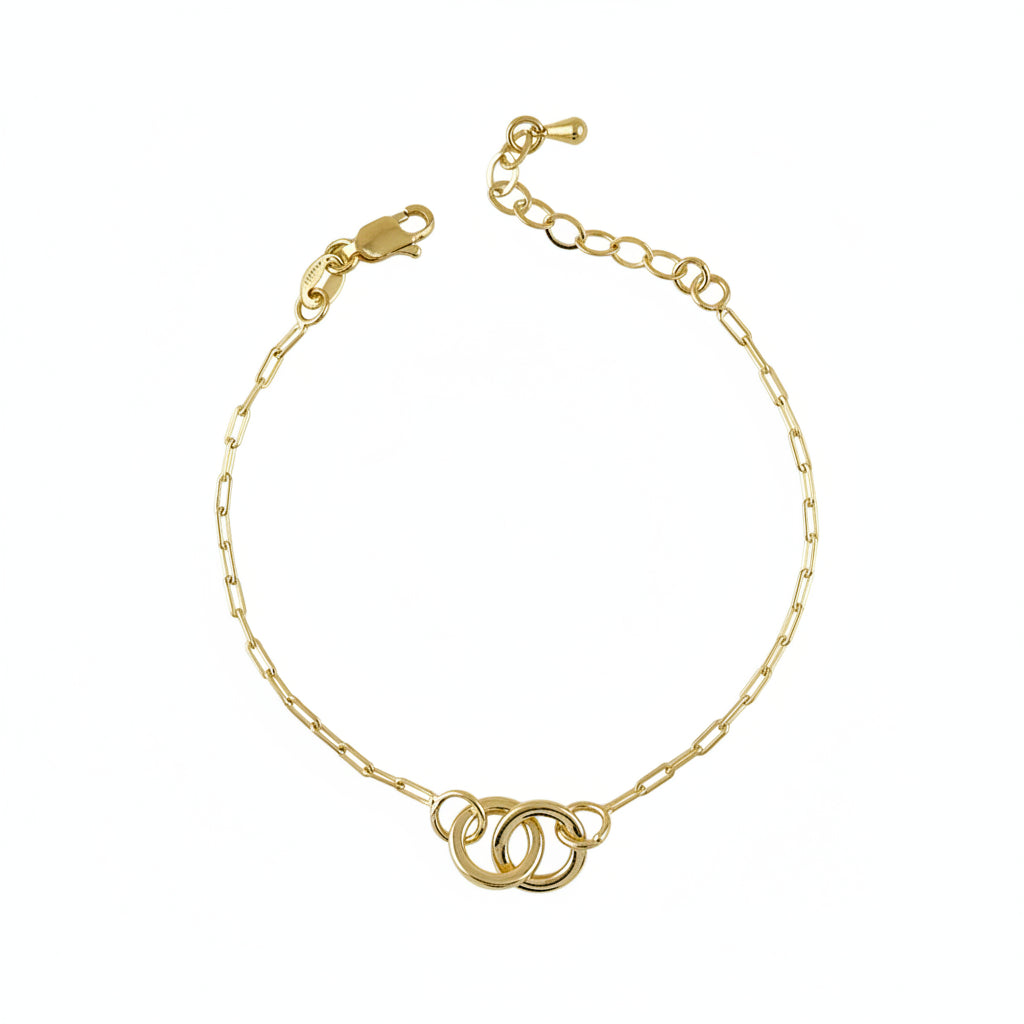 GOLD FILLED - BRACELET - PAPERCLIP ROUND LINK CHARM