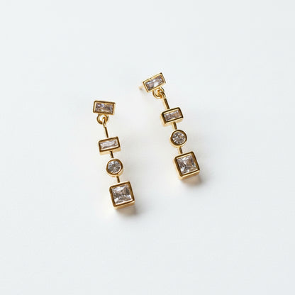 GOLD FILLED - EARRINGS - CUTESIE CZ DANGLE SHAPES