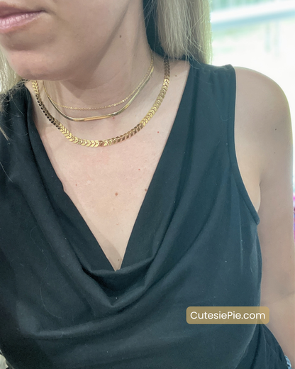 Chevron Link Necklace | 6MM | 18K Gold PVD or Steel | 316L Stainless Steel