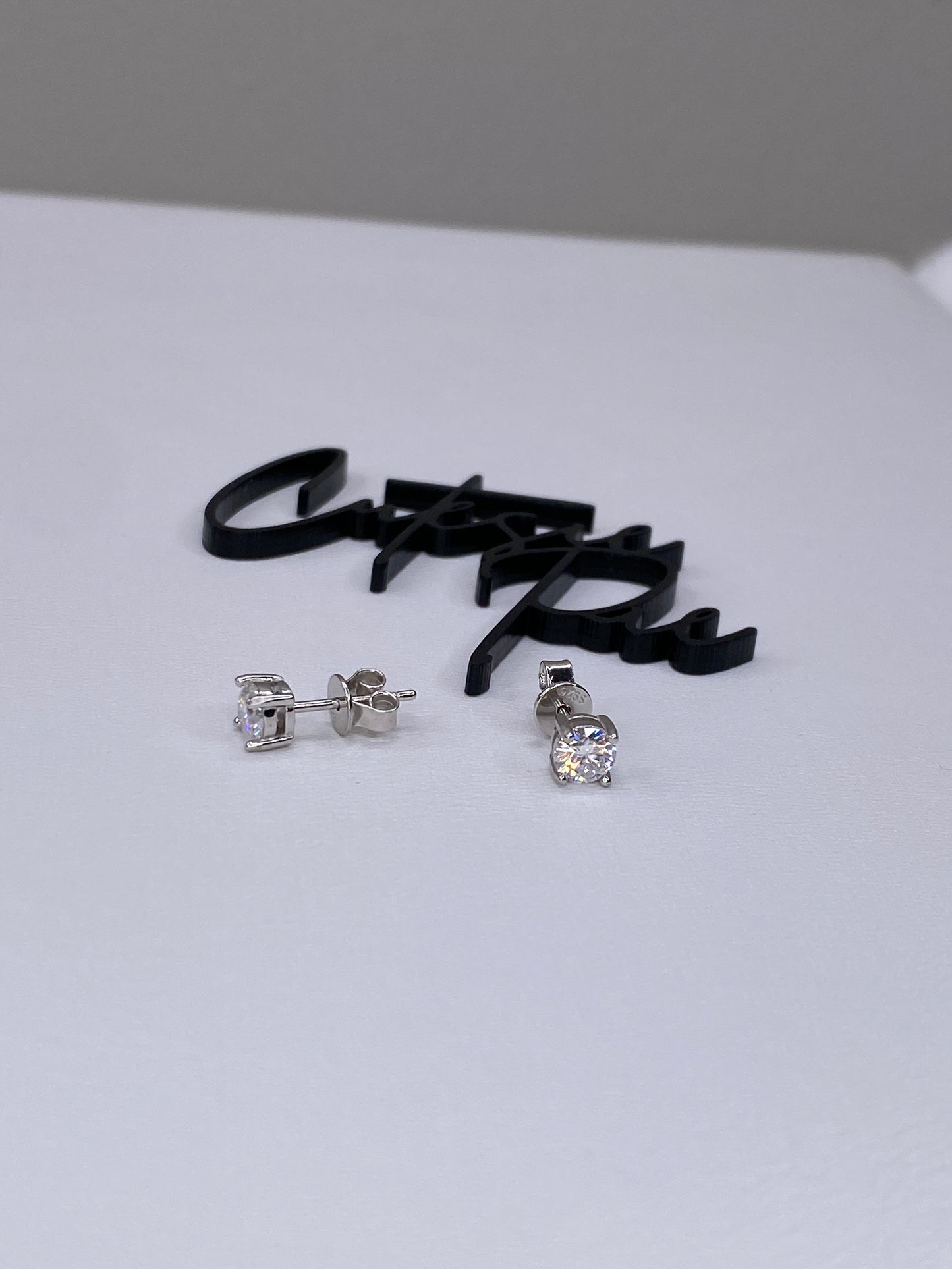 Moissanite Round 4-Prong Stud Earrings | 0.5CT Each (1.0CT TOTAL) | 950 Platinum over Sterling Silver | Silver | Certificate Included