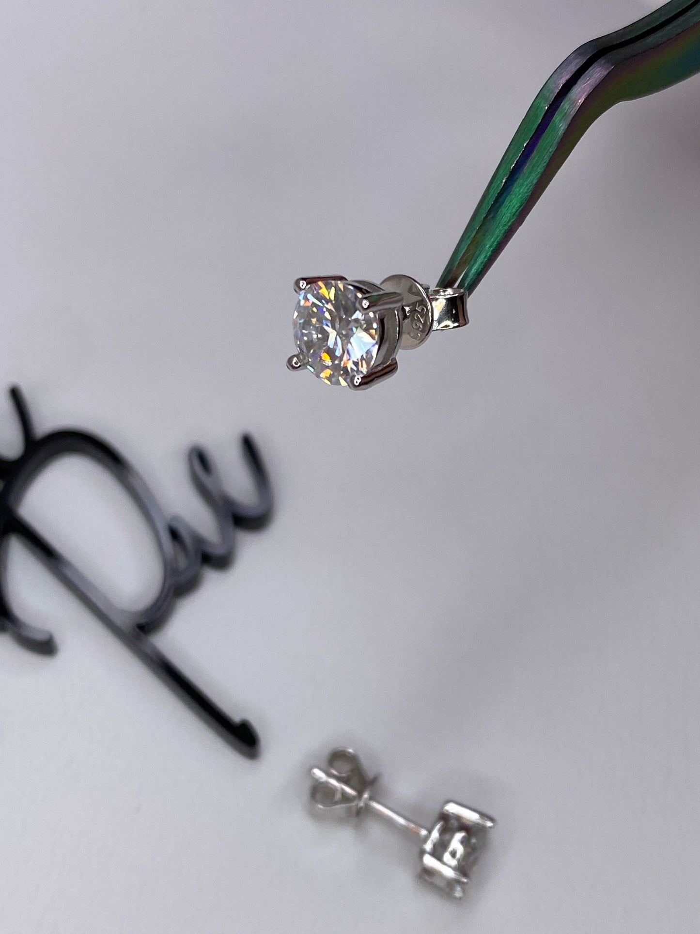 Moissanite Round 4-Prong Stud Earrings | 1.0CT Each (2.0CT Total) | 950 Platinum over Sterling Silver | Certificate Included