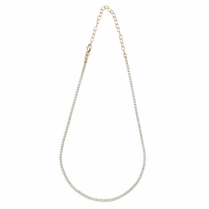 GOLD FILLED - TENNIS NECKLACE - CZ ROUND 2MM