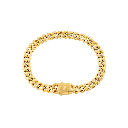 Premium Stainless Steel | 8MM Cuban Bracelet | Gold