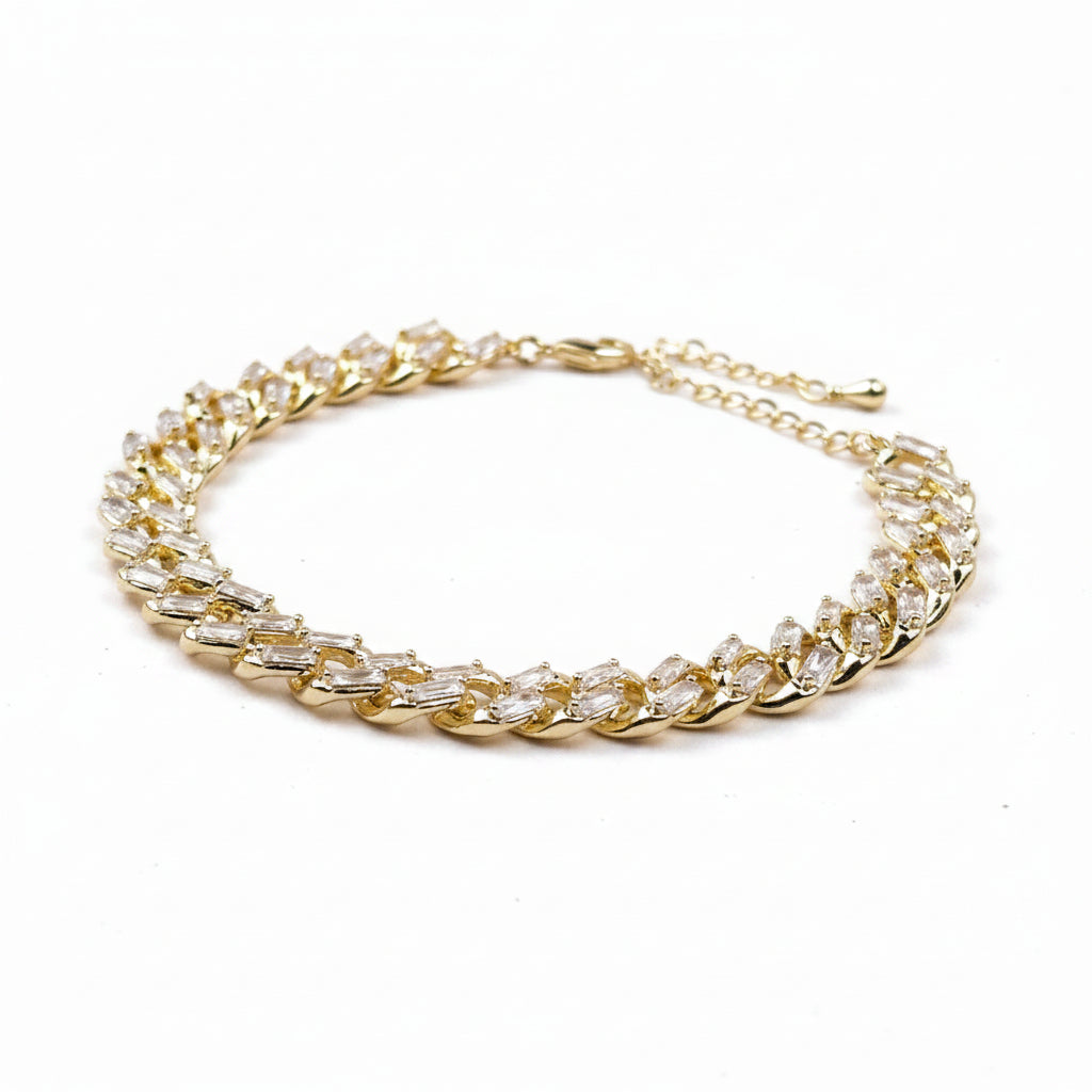 GOLD FILLED - BRACELET - CUTESIE ICED CZ CUBAN