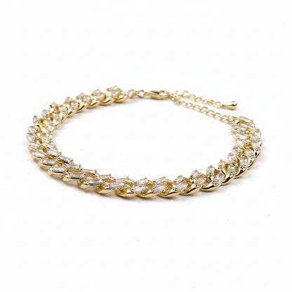 GOLD FILLED - BRACELET - CUTESIE ICED CZ CUBAN
