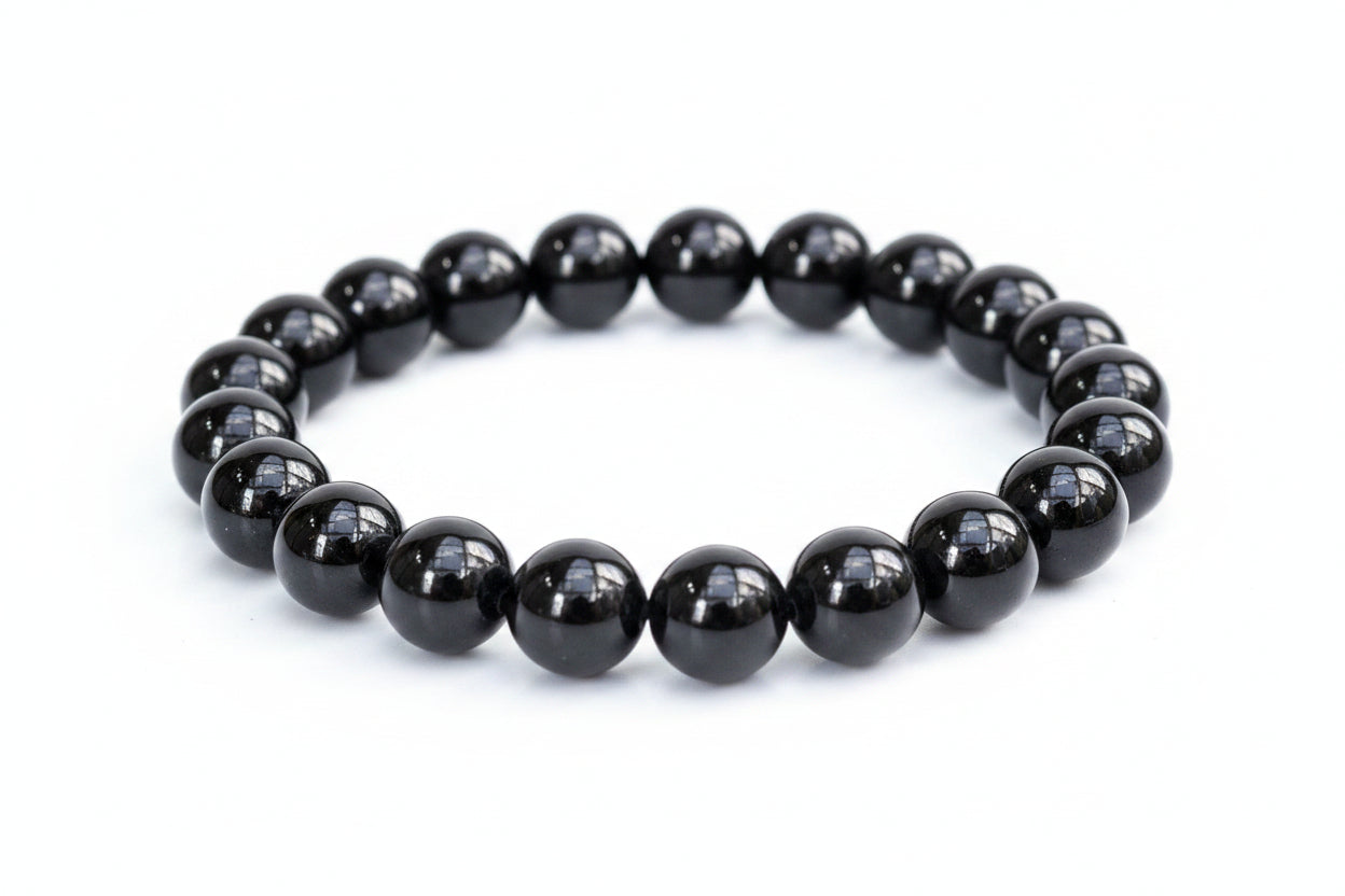 10mm Black Onyx | Natural Gemstone Stretch Bracelet