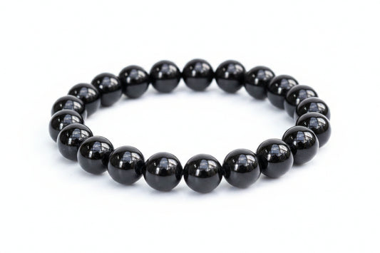 10mm Black Onyx | Natural Gemstone Stretch Bracelet