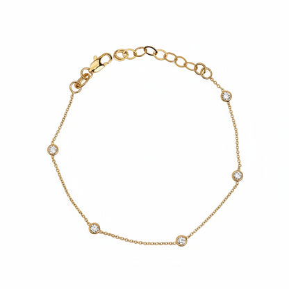 GOLD FILLED - BRACELET - CZ STATION BEZEL SET