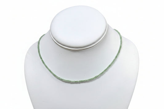 Natural Aventurine Necklace | 2mm Faceted Crystal Beads | Stainless Steel