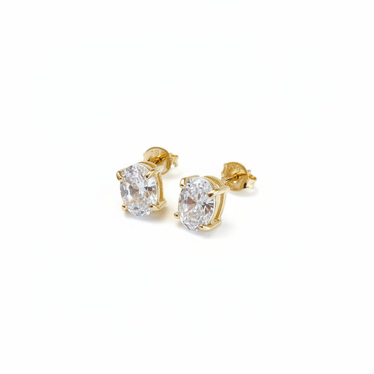 GOLD FILLED - EARRINGS - CUTESIE CZ OVAL STUD 5x7MM