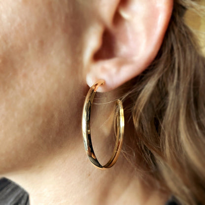 GOLD FILLED - EARRINGS - CUTESIE HOLLOW C-HOOP 50MM