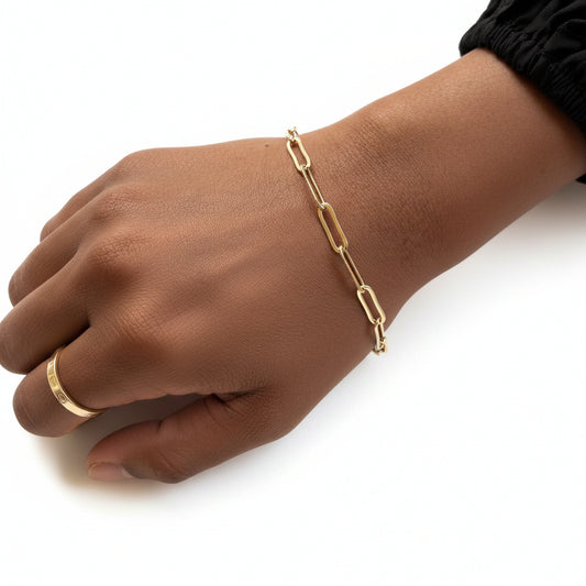 GOLD FILLED - BRACELET - PAPERCLIP 4.5MM