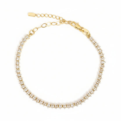 GOLD FILLED - TENNIS BRACELET - CZ MARQUISE 4MM