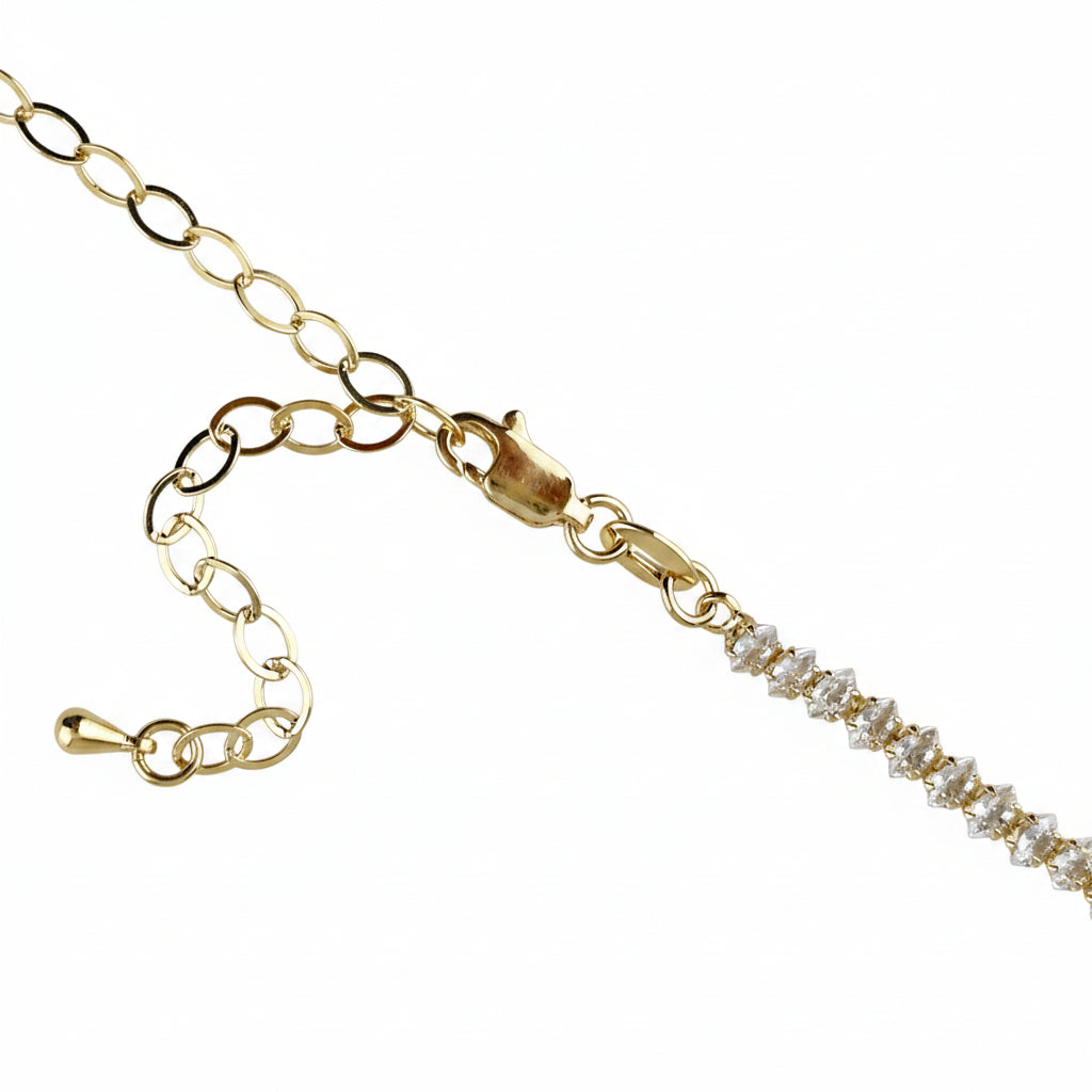 GOLD FILLED - TENNIS NECKLACE - MARQUISE 4MM