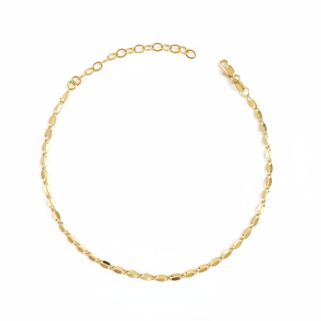 Detailed Link Anklet | 18K Gold Filled