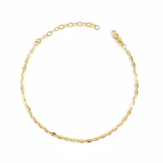 Detailed Link Anklet | 18K Gold Filled