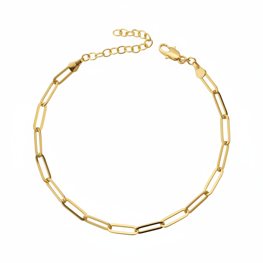 Paperclip Chain Anklet | 4.5MM | 18K Gold Filled