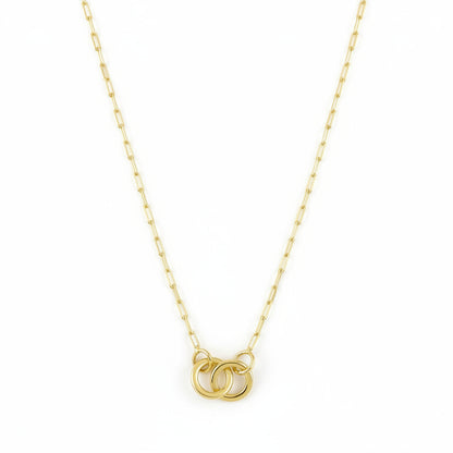 GOLD FILLED - NECKLACE - PAPERCLIP W/ ROUND LINK CHARM