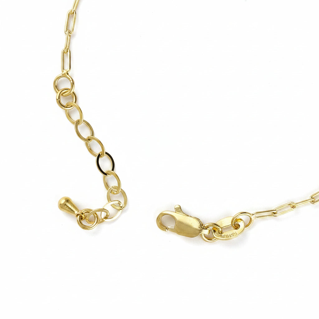 GOLD FILLED - BRACELET - PAPERCLIP ROUND LINK CHARM