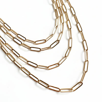 GOLD FILLED - NECKLACE - PAPERCLIP 4.5MM