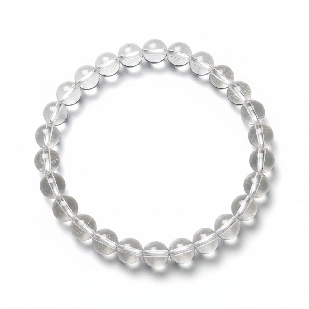 8mm Clear Quartz | Natural Crystal Stretch Bracelet