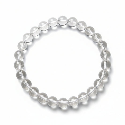 8mm Clear Quartz | Natural Crystal Stretch Bracelet