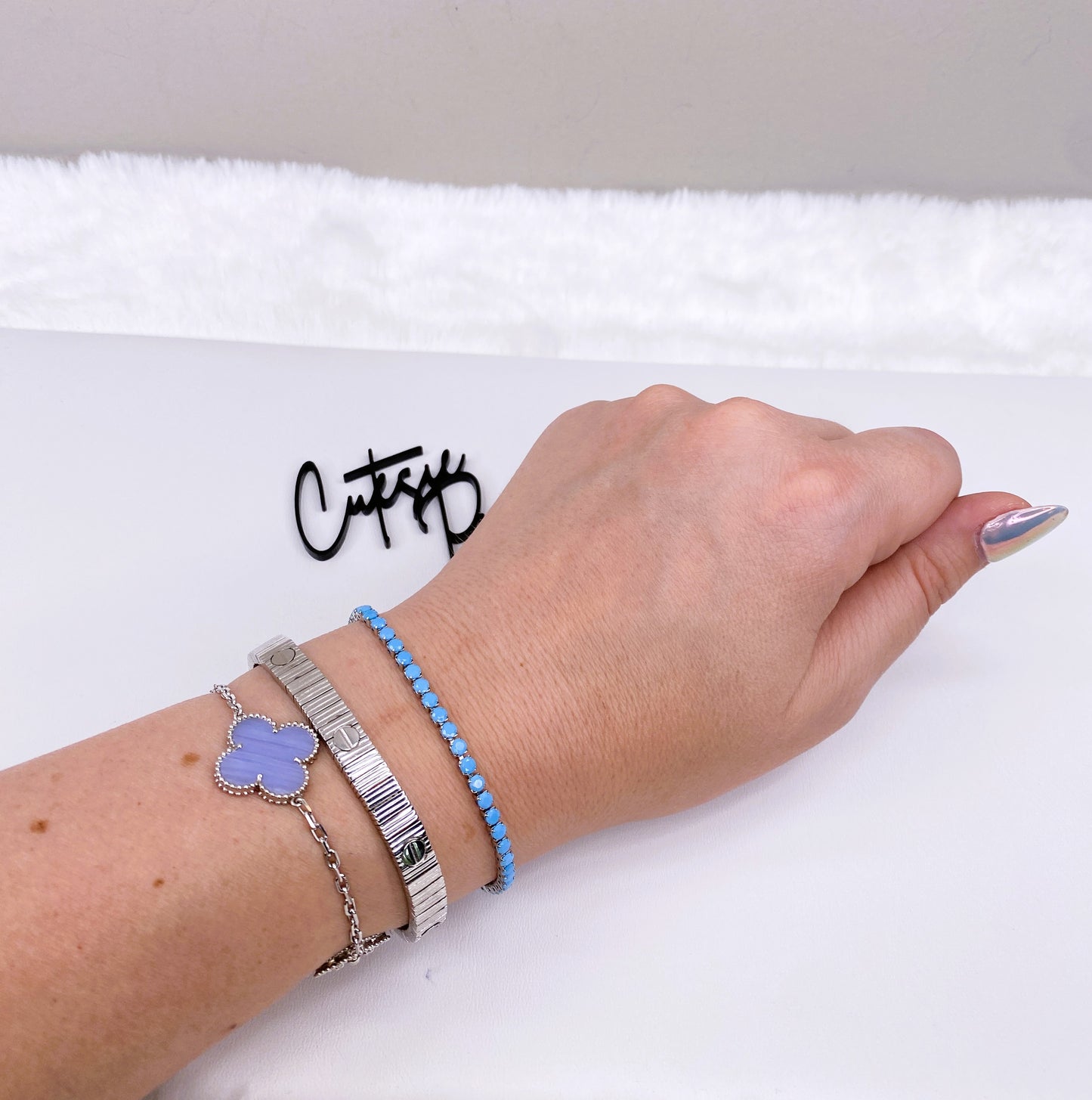Turquoise Tennis Bracelet | 3MM Rhinestones | 316L Stainless Steel