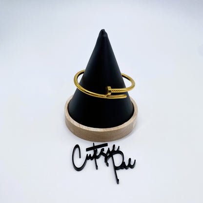 Wrap Nail Bangle Bracelet | Black, Gold, Rose Gold or Steel | 304 Stainless Steel