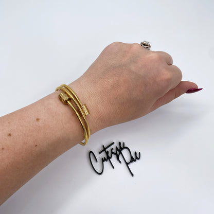 Double Wrap Snake Chain Bracelet | 18K Gold PVD | 304 Stainless Steel