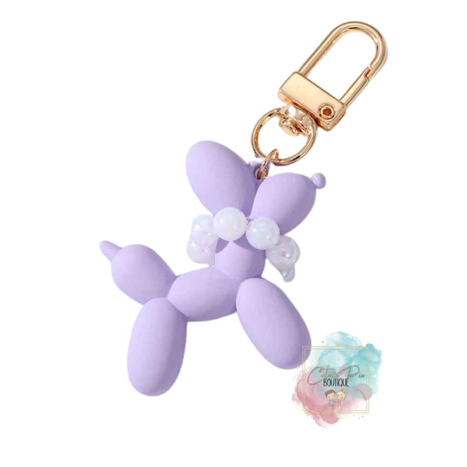 Balloon Dog Keychain - Bag Charm - Puppy Keychain - Balloon Animal