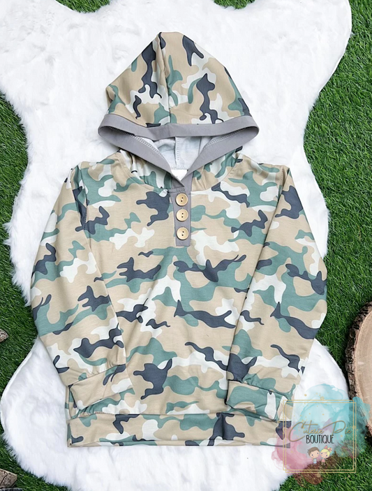 Camouflage Hoodie - Sweatshirt - Pull Over
