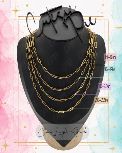 GOLD FILLED STAINLESS - NECKLACE - PAPERCLIP 4MM