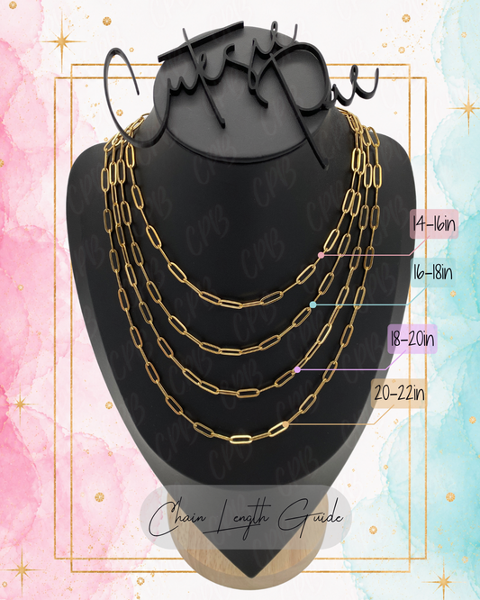 GOLD FILLED STAINLESS - NECKLACE - PAPERCLIP 4MM