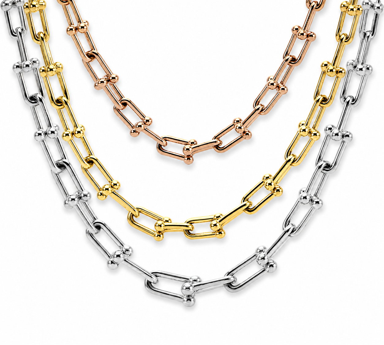 Horseshoe Link Necklace | Gold, Rose Gold or Steel | Premium 316L Stainless Steel