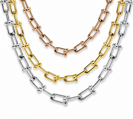 Horseshoe Link Necklace | Gold, Rose Gold or Steel | Premium 316L Stainless Steel
