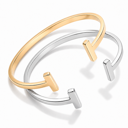 T Bar Cuff Bracelet | 18K Gold PVD | 304 Stainless Steel