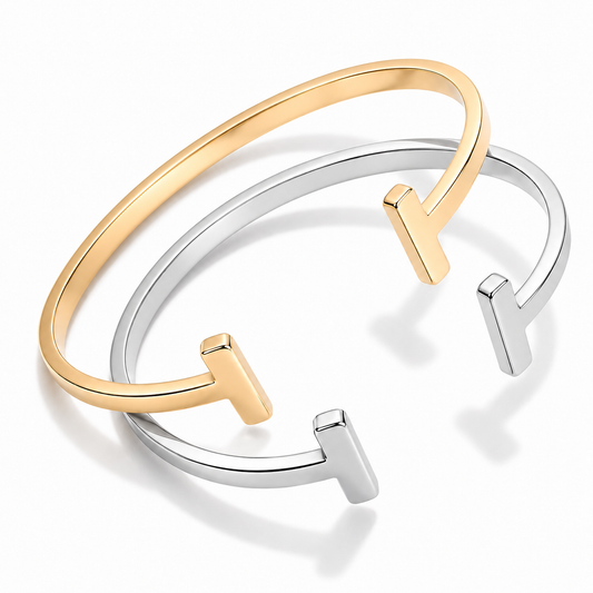 T Bar Cuff Bracelet | 18K Gold PVD | 304 Stainless Steel