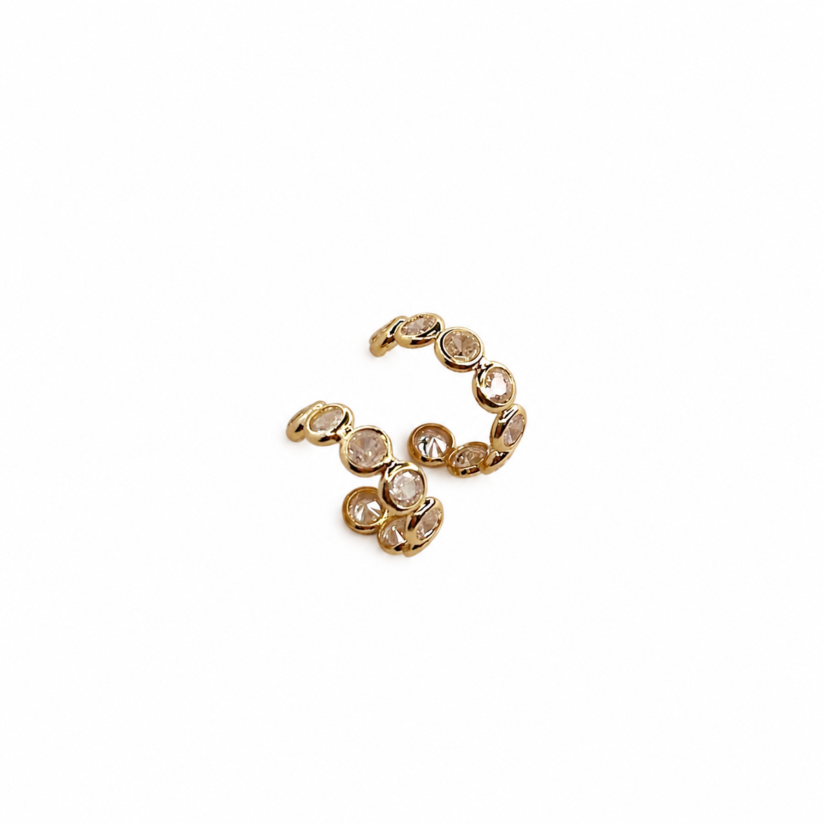 Bezel CZ Hoop Earrings | 16MM | 18K Gold-Filled