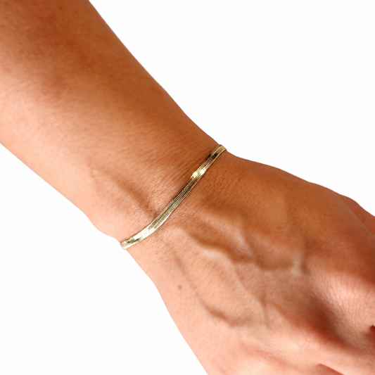 Herringbone Bracelet | 3MM | 18K Gold-Filled