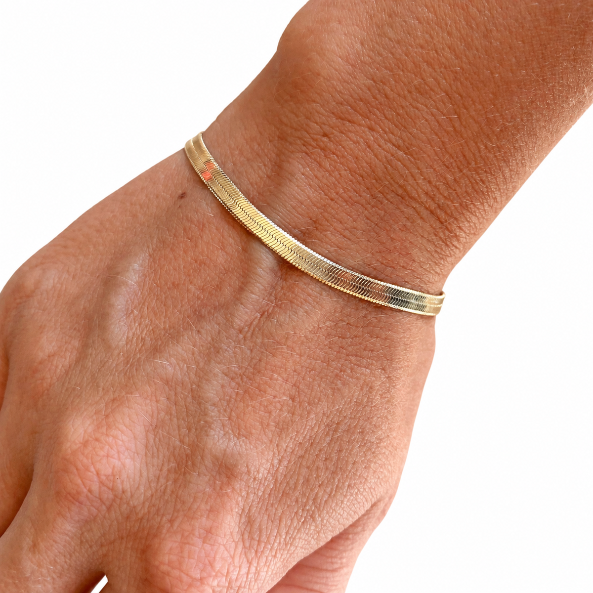 Herringbone Bracelet | 4MM | 18K Gold-Filled