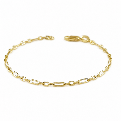 Alternating Paperclip Link Bracelet | 2.1MM | 18K Gold-Filled