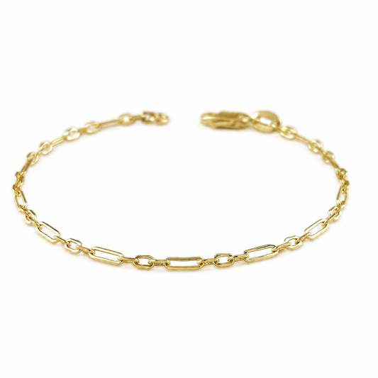 Alternating Paperclip Link Bracelet | 2.1MM | 18K Gold-Filled
