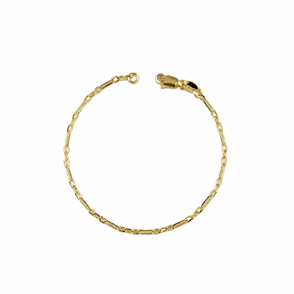 Alternating Paperclip Link Bracelet | 2.1MM | 18K Gold-Filled