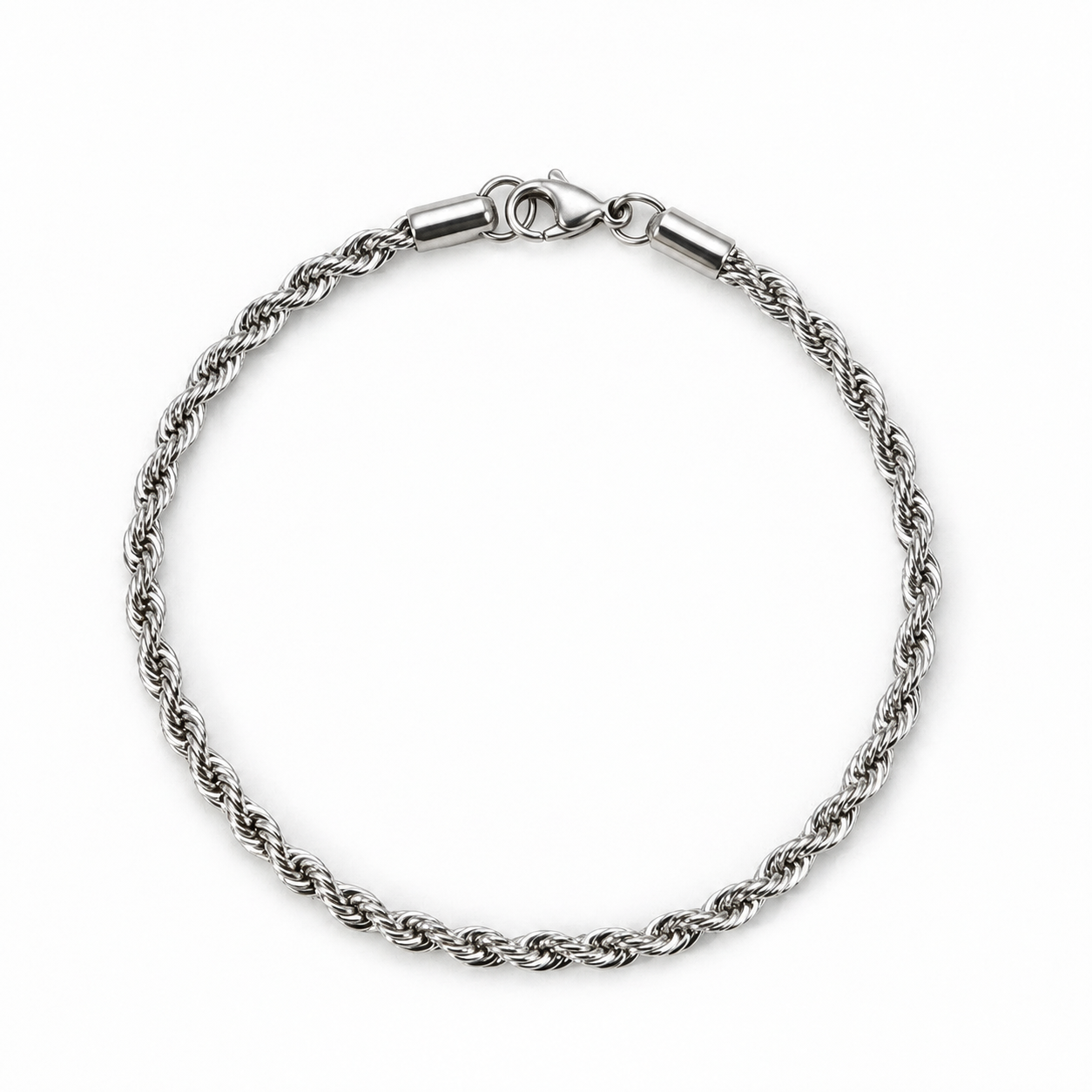 Rope Chain Bracelet | 3MM | Gold or Steel | 304 Stainless Steel