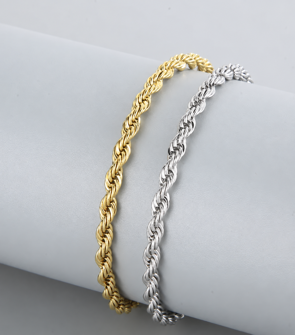 Rope Chain Bracelet | 3MM | Gold or Steel | 304 Stainless Steel