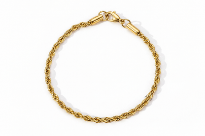 Rope Chain Bracelet | 3MM | Gold or Steel | 304 Stainless Steel